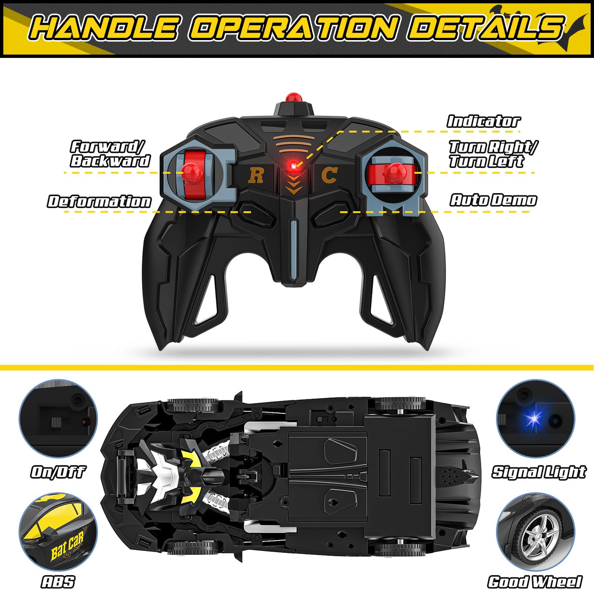 BlueJAY RC Car ABS plastic construction withstands energetic play.