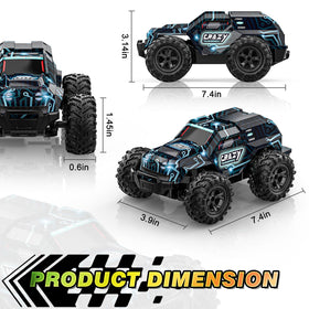 Bluejay RC car performs on stairs, grass, and sand for off-road exploration.