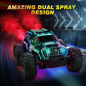 Bluejay RC car with water spray turbo for playful fog effects.