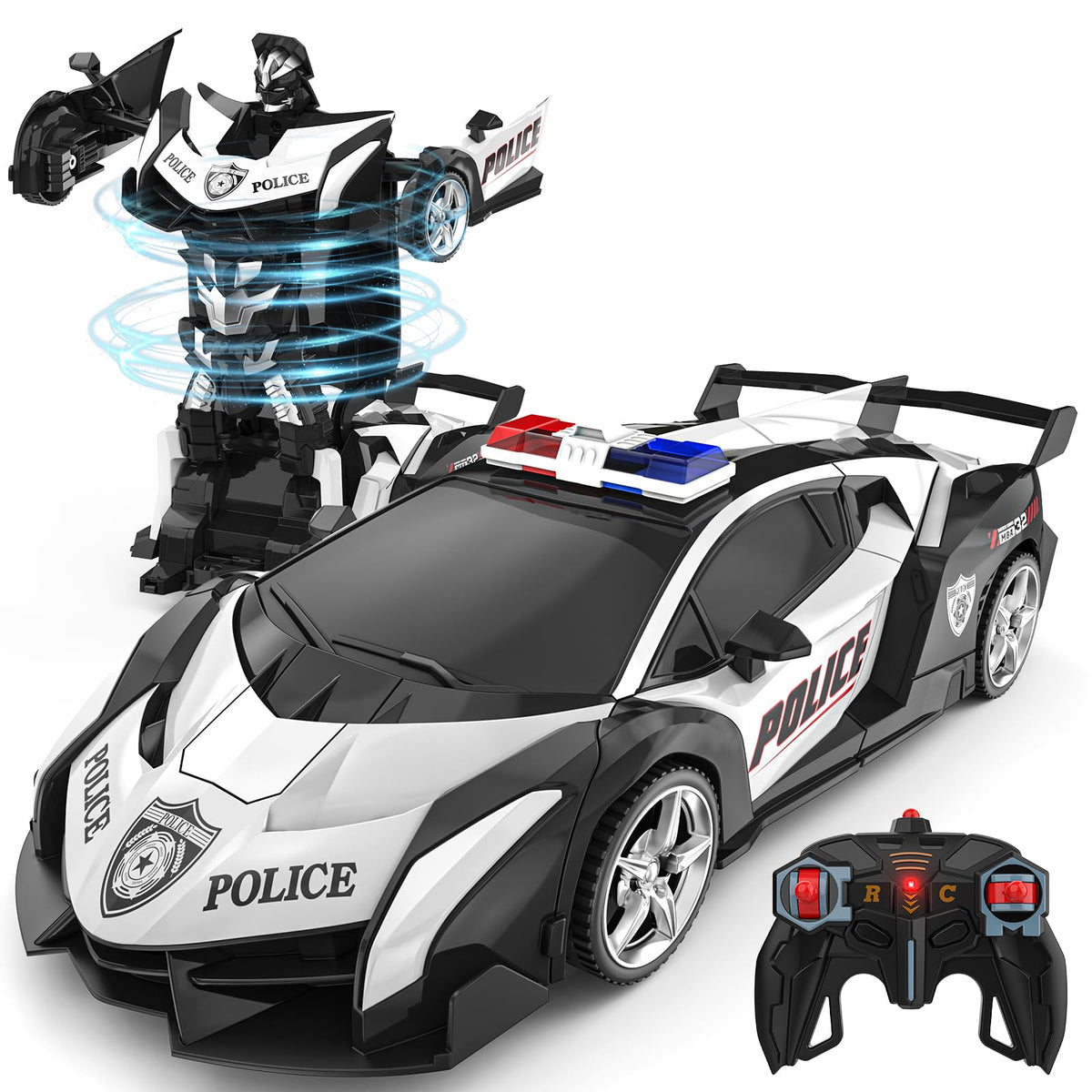 BLUEJAY Transform RC Car at 1:18 scale for dynamic play and quick nearby storage.