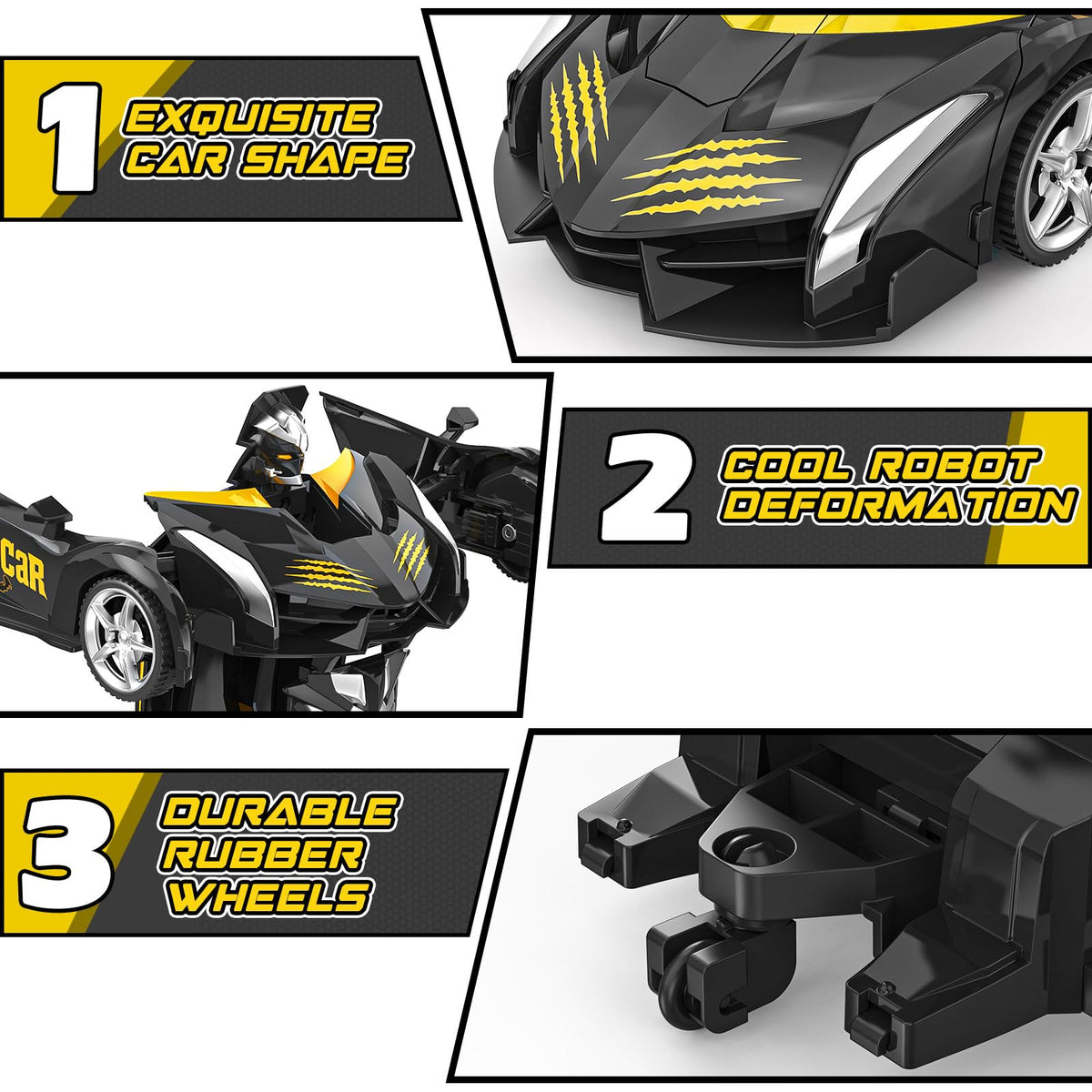BlueJAY Transform RC Car battery charger included for longer play.