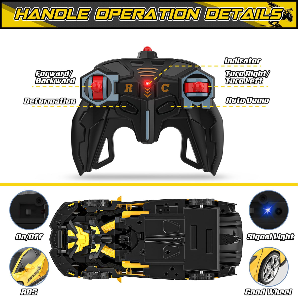 BLUEJAY Transform RC Car charger keeps toys ready for action.
