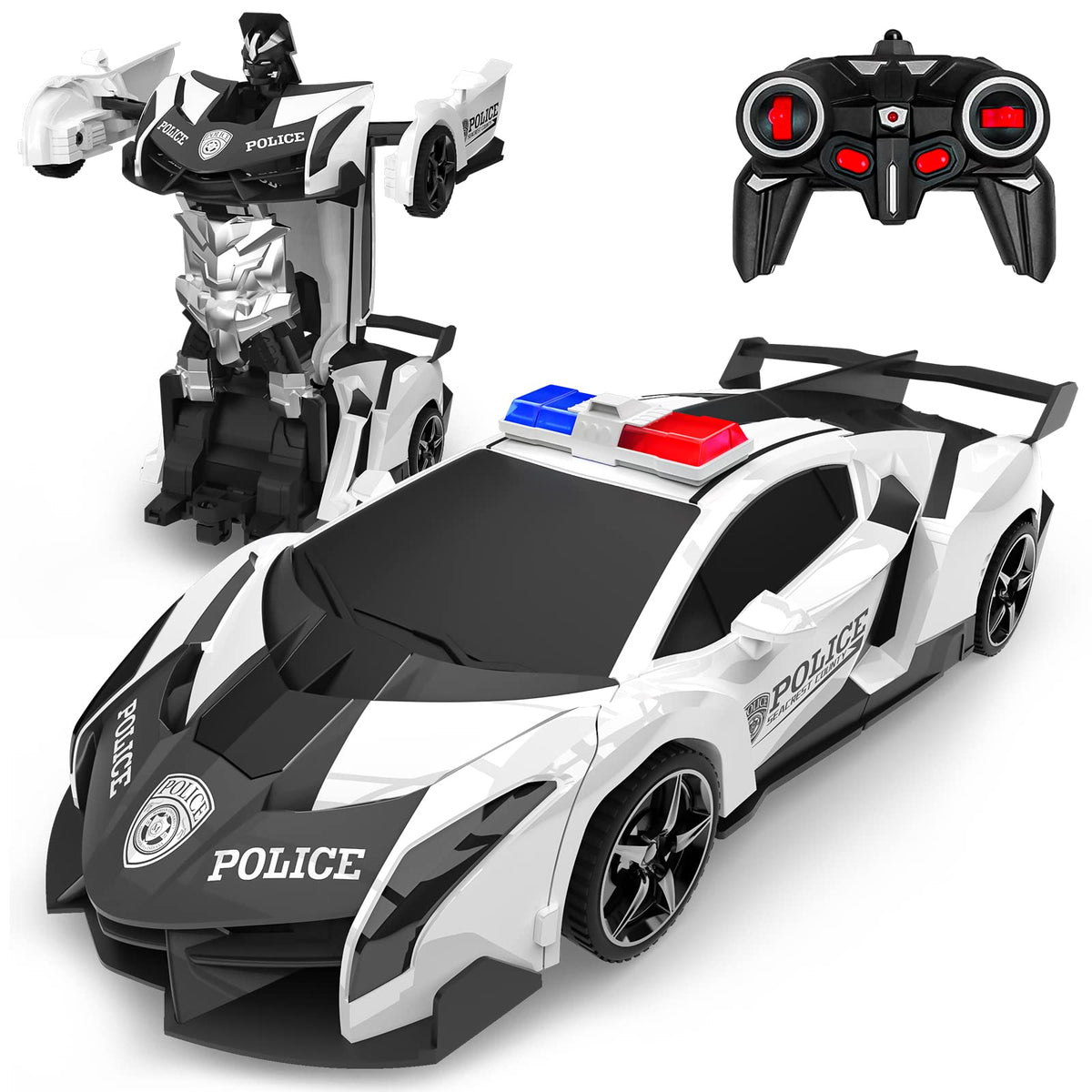 BlueJAY Transform RC Car front view, ready for quick car-to-robot action.
