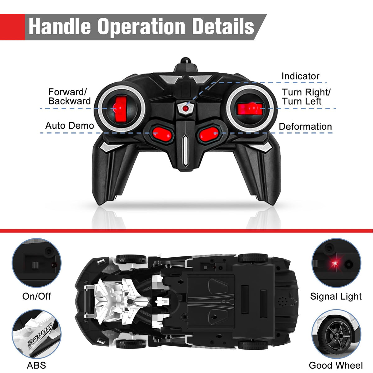 BlueJAY Transform RC Car rechargeable battery included for longer sessions.