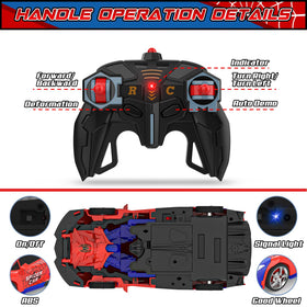BLUEJAY Transform RC Car remote with 2.4GHz for multiplayer racing.
