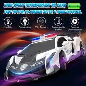 BlueJAY Transform RC Car in robot mode, demonstrates 360° rotation.