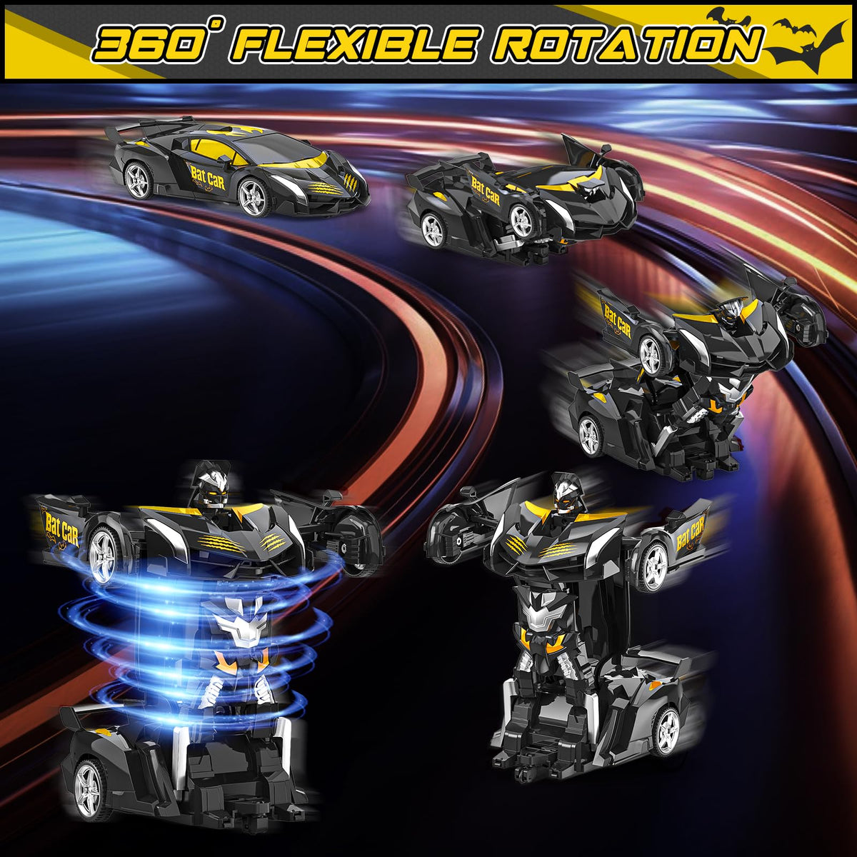 BlueJAY Transform RC Car in robot mode for imaginative action.