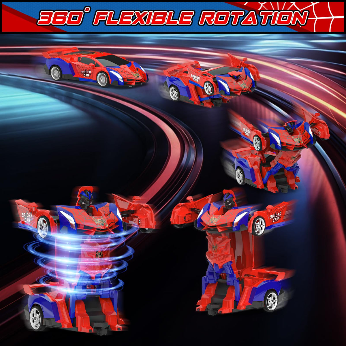 BLUEJAY Transform RC Car side view, showcasing a compact kid friendly design.