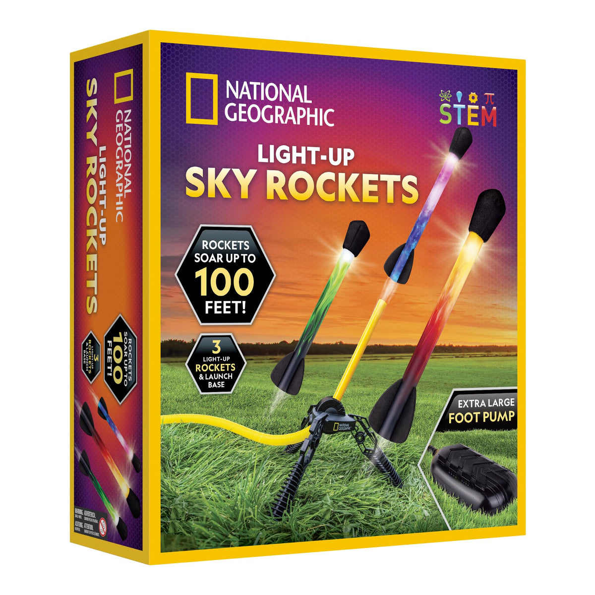 Bluemarble air rocket toy with LED-lit foam rockets soaring up to 100 feet