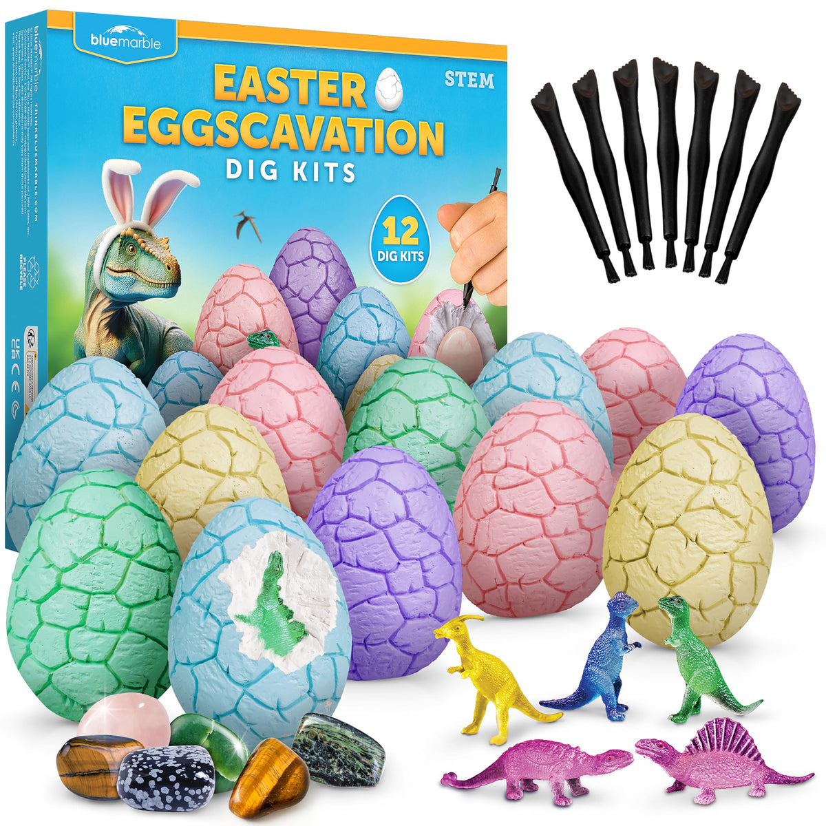 Blue Marble Easter Eggscavation bricks ready for a hands-on discovery.