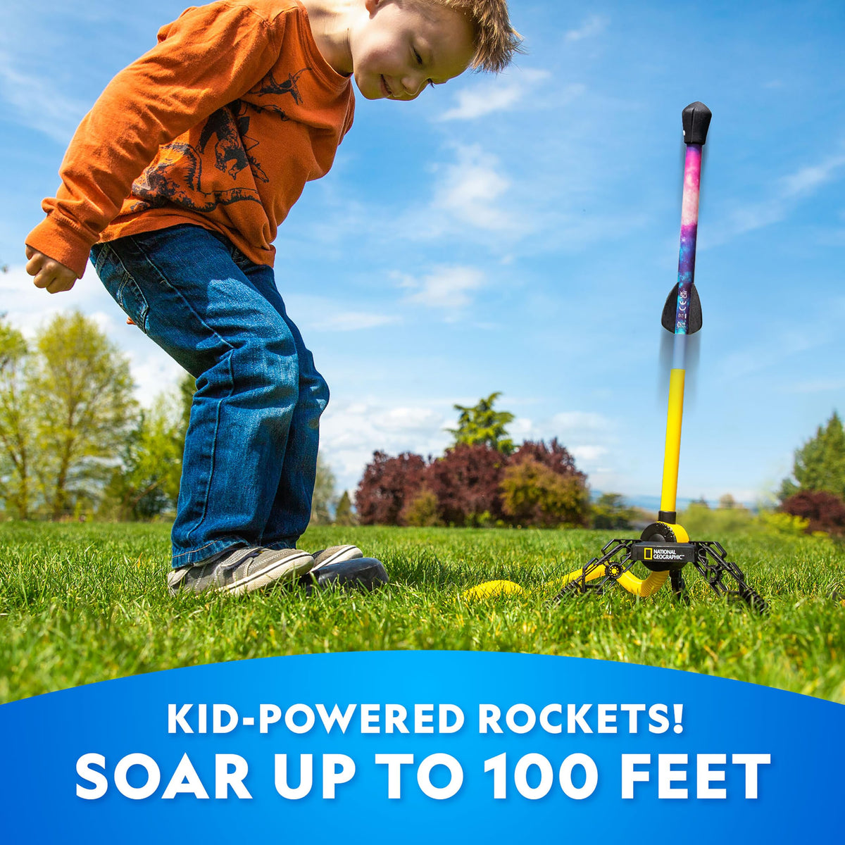 Bluemarble foot-pump launcher for high-flying outdoor rocket launches