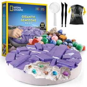 Blue Marble National Geographic Gigantic Gemstone Dig Brick ready for kids’ hands-on gem hunting