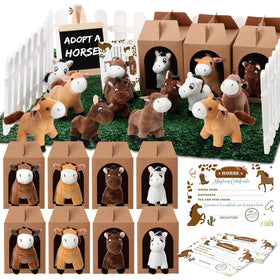 Blueweenly pony adoption set mini-ponies in boxes, ideal for imaginative play.