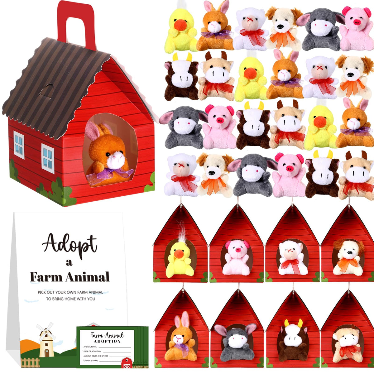 Blueweenly farm animal figures in plush form for imaginative play and learning