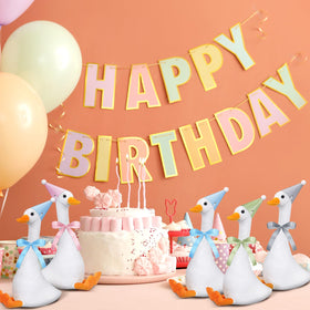 Blueweenly baby shower goose decor adds whimsy to celebrations.