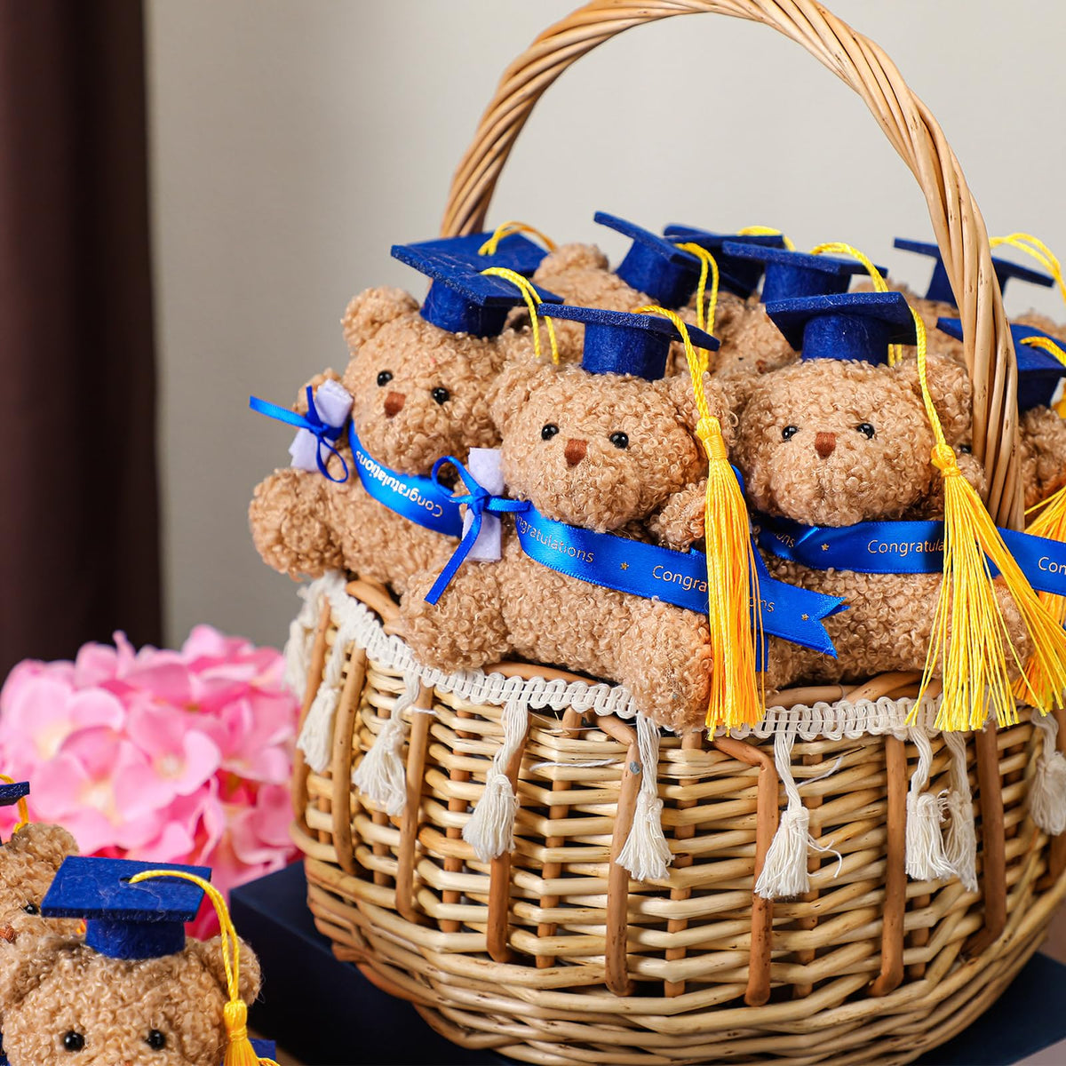 Blueweenly bear with diploma detail and ribbon for keepsake gifts.