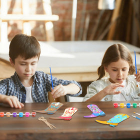 Blueweenly craft activity setup ideal for group projects and teamwork.