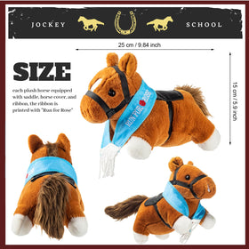 Blueweenly Derby horse features Run for Rose ribbon, evokes Derby tradition and celebration.