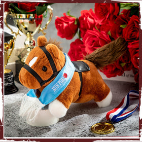Blueweenly Derby horse with saddle accessory enhances any display or gift.