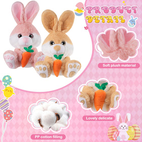 Blueweenly Easter bunny plush with a carrot, bright colors to brighten kids' playtime