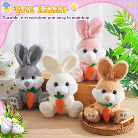 Blueweenly pink bunny plush holding eggs for cute Easter decor and gift moments