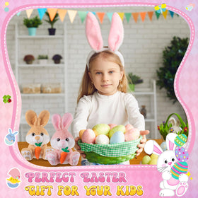 Blueweenly four-color bunny plush set, ideal Easter gift or basket stuffer