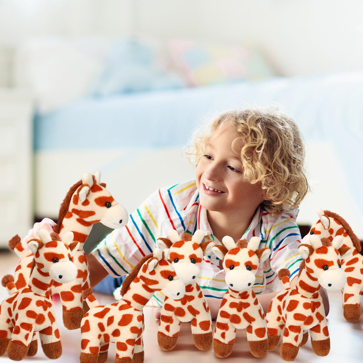 Blueweenly giraffe set ships vacuum-packed; reshape with water steam