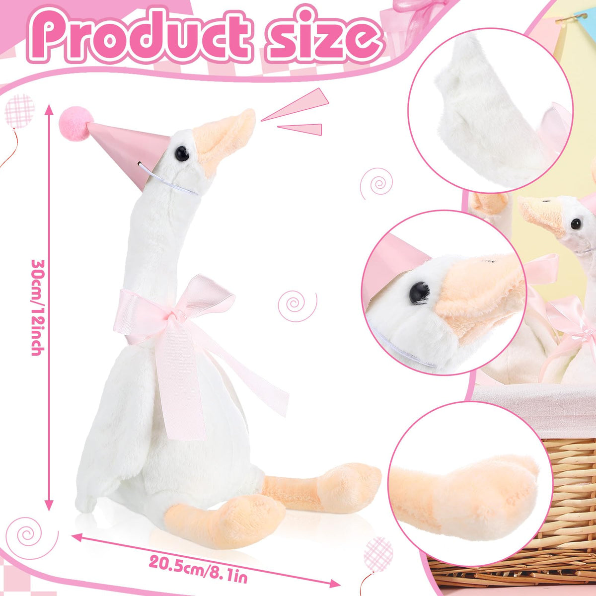 Blueweenly goose hat 4x7 cm adds playful character to celebrations.