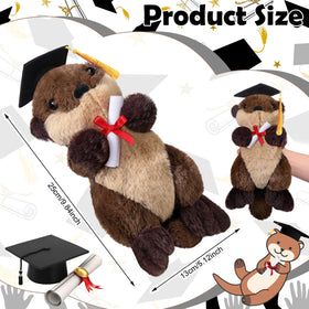 Blueweenly otter with tassel detail highlights the graduation theme.