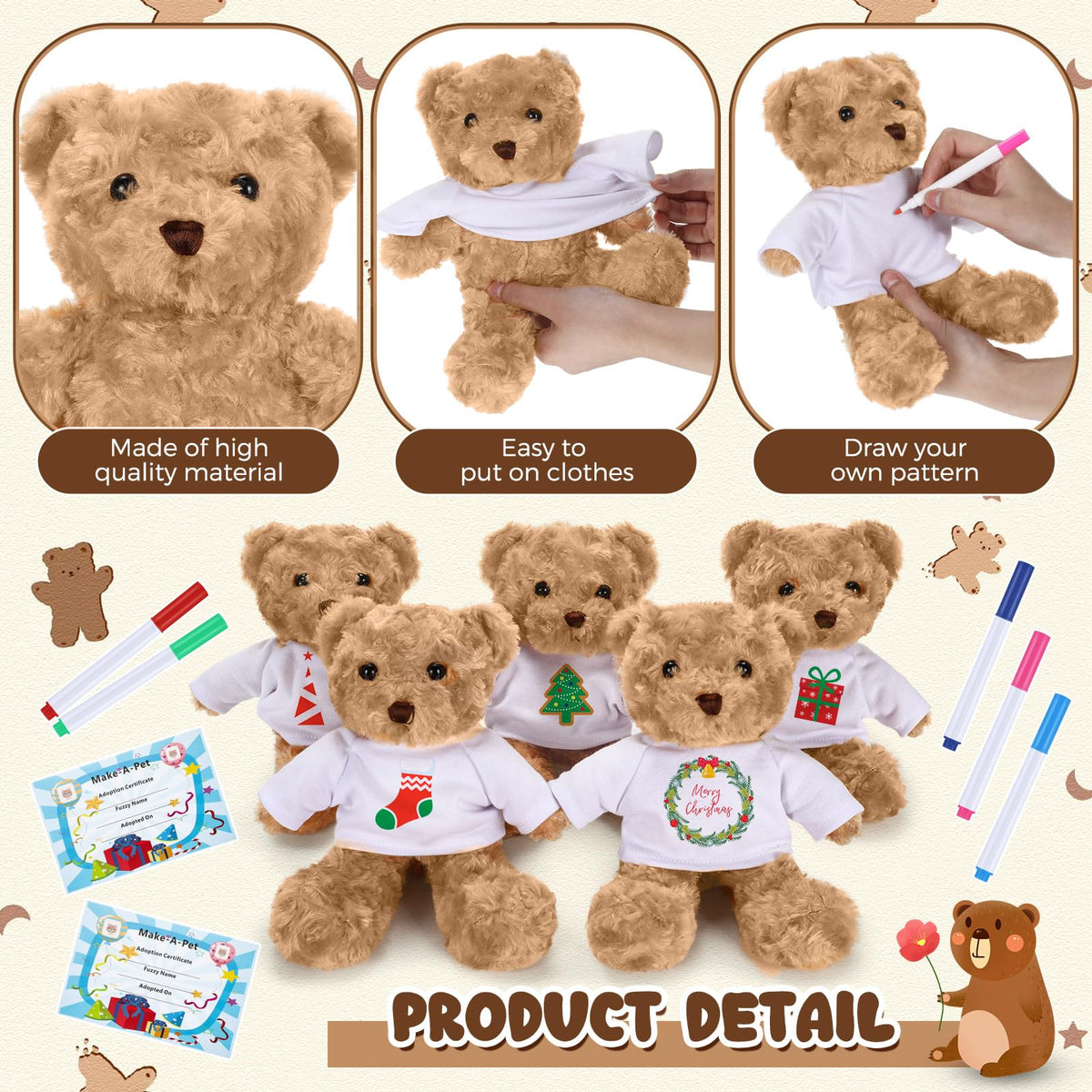 Blueweenly graduation bear kit pens: color with 12 watercolor pens for creativity.