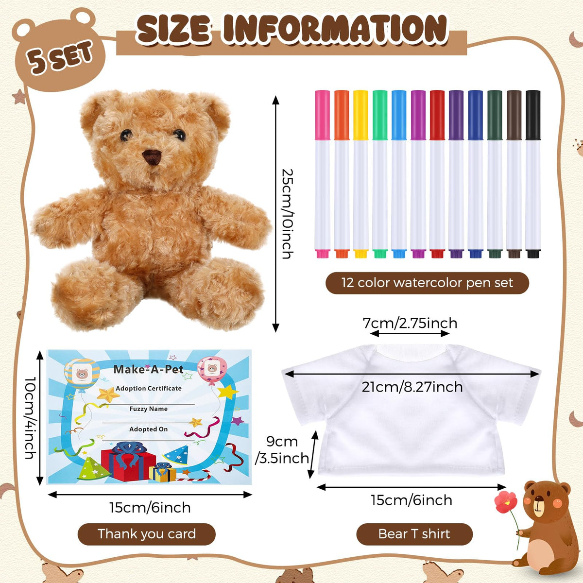 Blueweenly brown teddy bear with graduation-ready look for crafting.