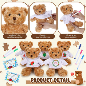 Blueweenly white T-shirt and bear ready for decorating with markers.