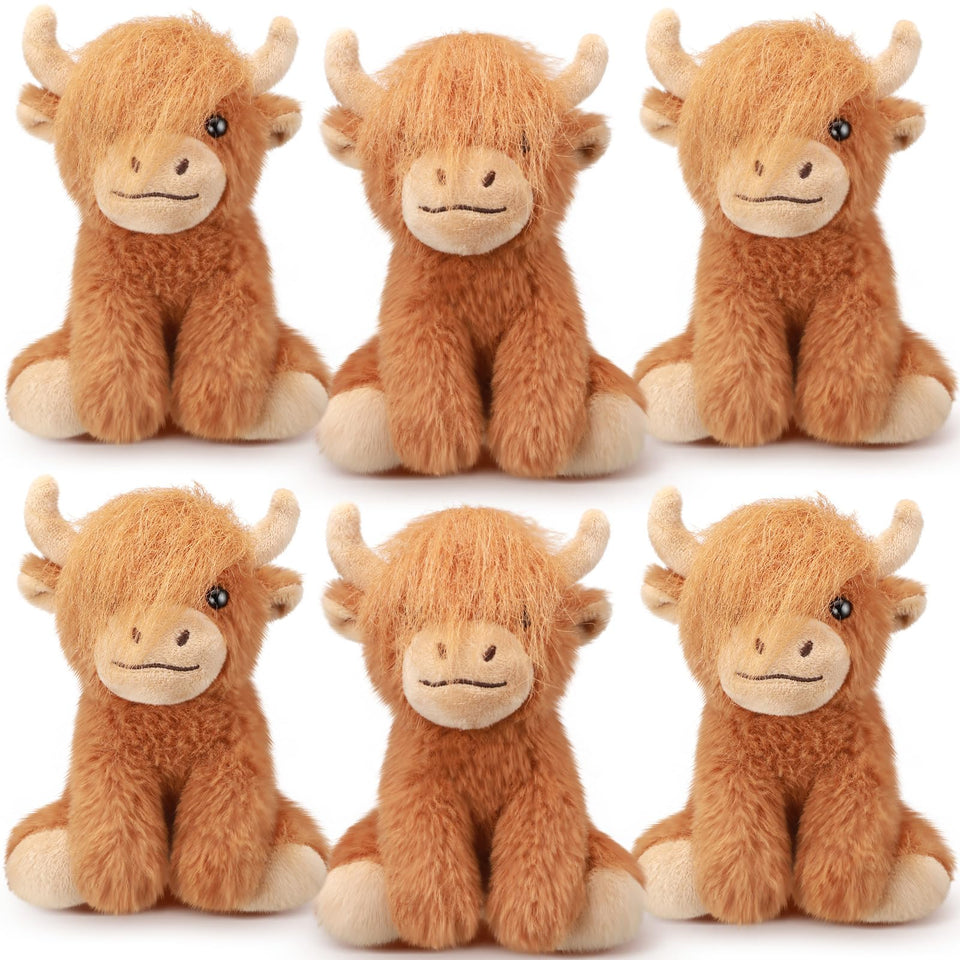 Blueweenly Highland cow plush 6in cuddle toy for kids
