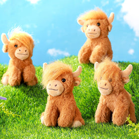 Blueweenly stuffed Highland cow plush pack brightening shelves and desks