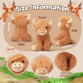 Blueweenly Highland Cow plush 6 inch, perfect for little hands to hug and cuddle.
