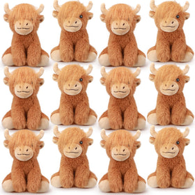 Blueweenly Highland Cow plush pack 12, ideal for party favors and gifts.