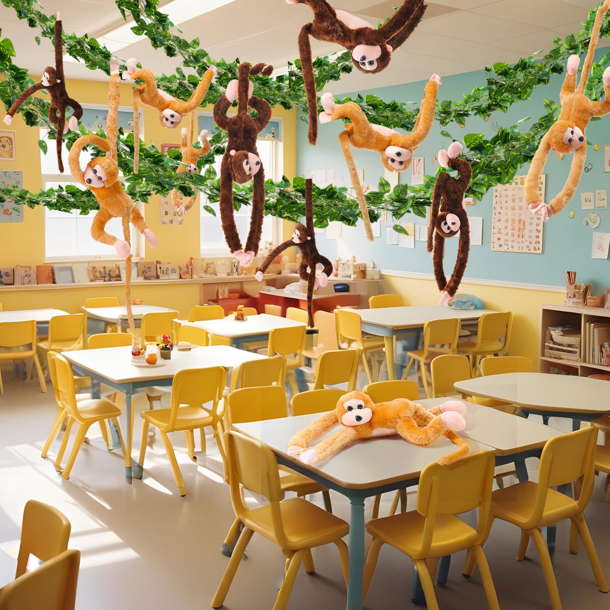 Blueweenly jungle-themed decor set creates an immersive space for guests to explore.
