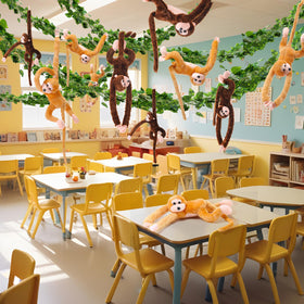 Blueweenly jungle-themed decor set creates an immersive space for guests to explore.