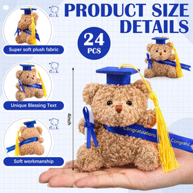 Blueweenly mini plush bear 4-inch close-up showing soft texture.