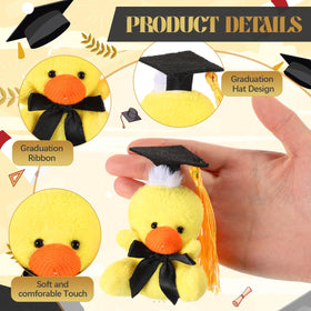 Blueweenly pocket-size grad plush bear, ideal for backpacks and zippers.