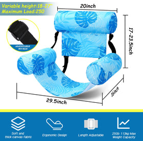 Blueweenly adjustable back and head support pool float chair for personalized lounging.