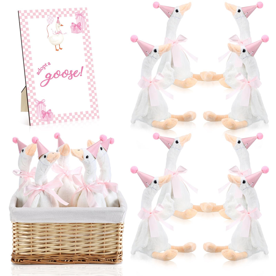 Blueweenly silly goose figures for whimsical birthday decor and photo moments.