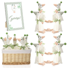 Blueweenly silly goose figurines add whimsy to the birthday scene.