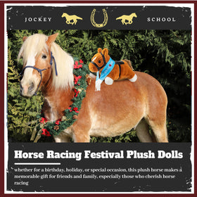 Blueweenly soft polyester derby horse is durable for cuddles and display.