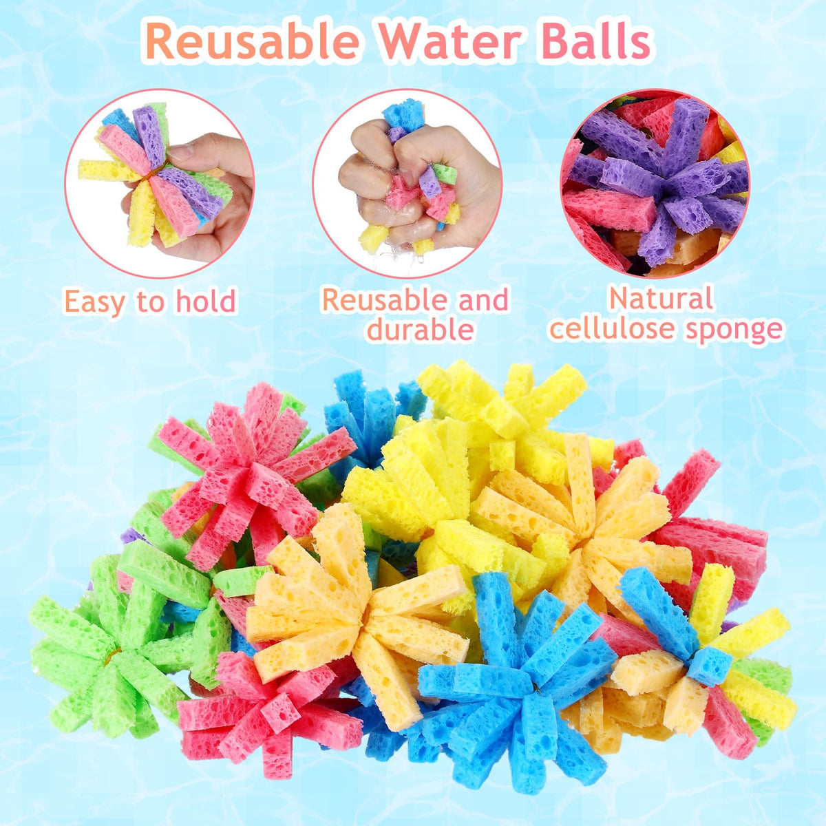 Blueweenly sponge balls absorb water instantly for splashy fun