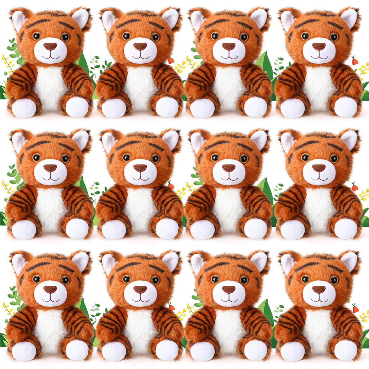 Blueweenly tiger plush six-inch sitting pose ideal for cozy hugs.