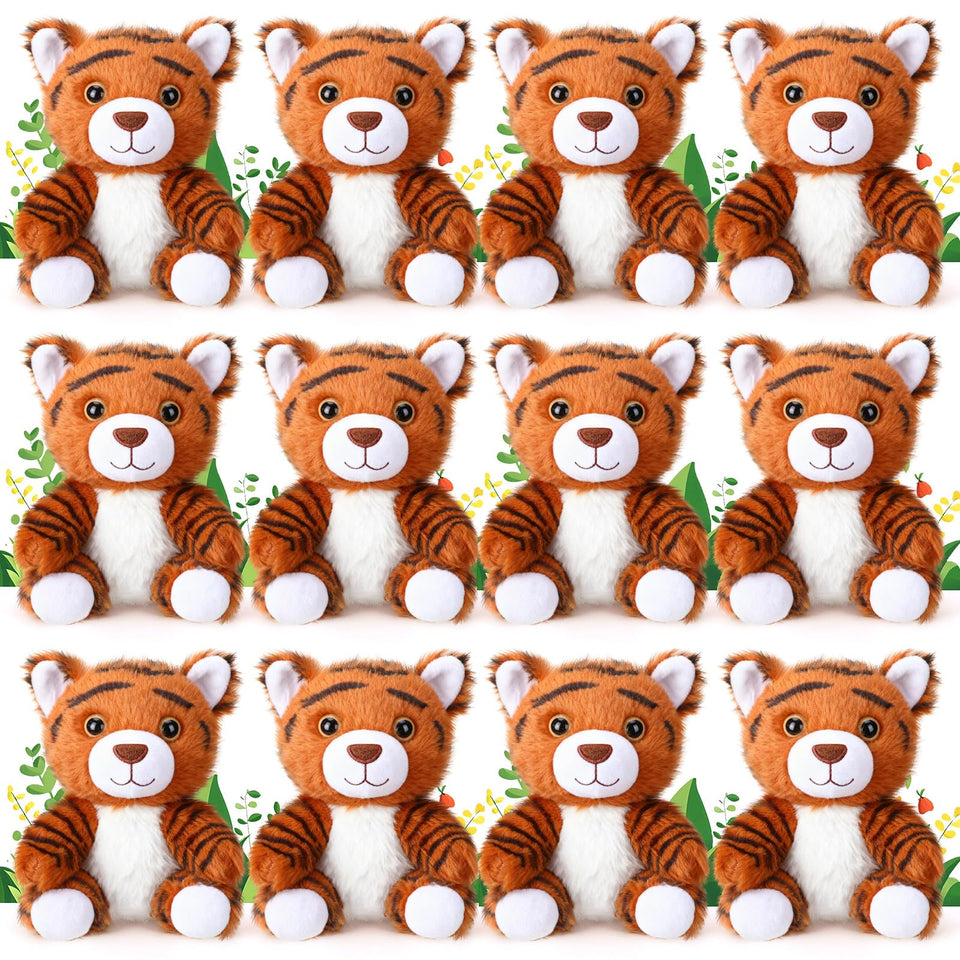Blueweenly tiger plush six-inch sitting pose ideal for cozy hugs.