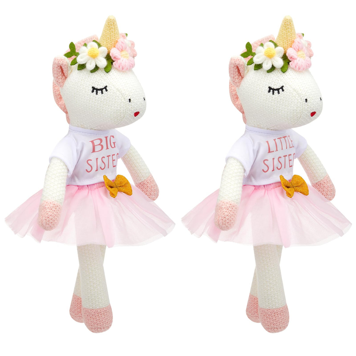 Blueweenly unicorn doll big sister setup with matching outfit for imaginative dress-up play.