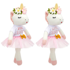 Blueweenly unicorn doll big sister setup with matching outfit for imaginative dress-up play.