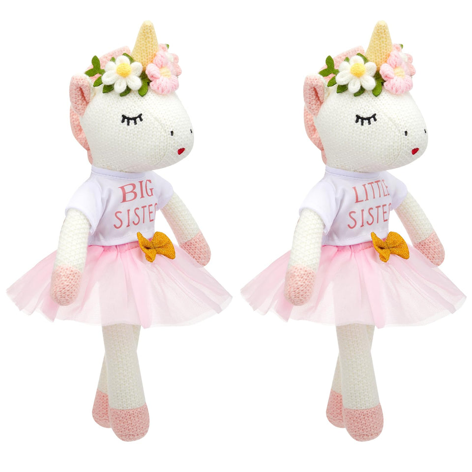 Blueweenly unicorn doll big sister setup with matching outfit for imaginative dress-up play.